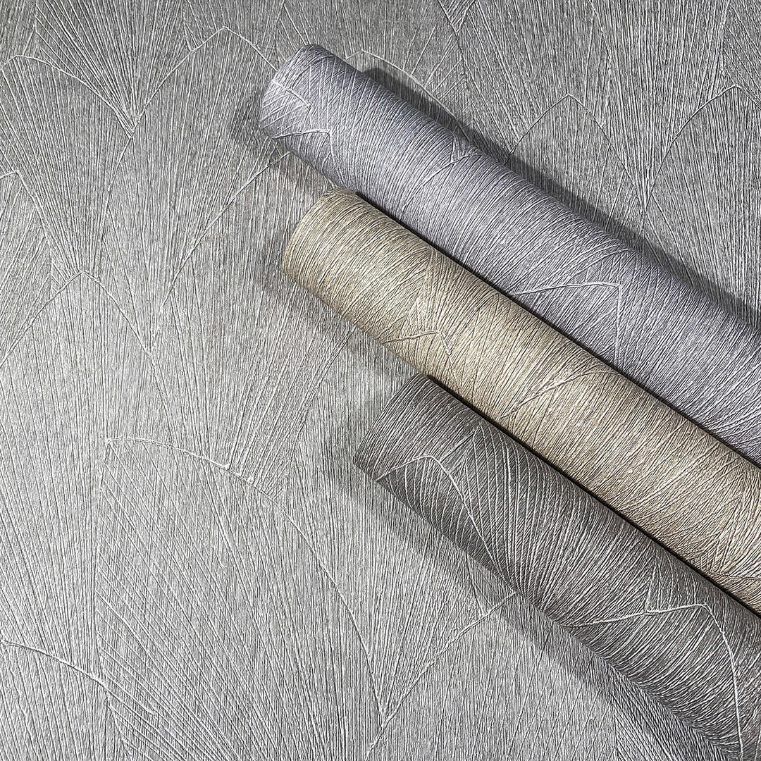 Винилов високоустойчив Тапет Релефни листа Жълтокафяво Timber