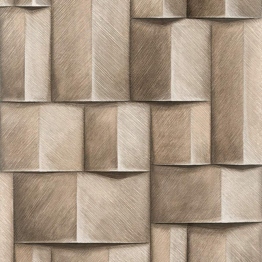 Винилов високоустойчив Тапет 3D Дървено пано Беж Timber