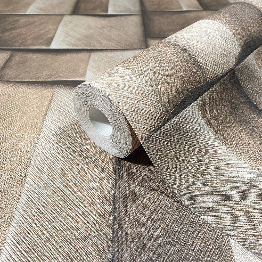 Винилов високоустойчив Тапет 3D Дървено пано Беж Timber