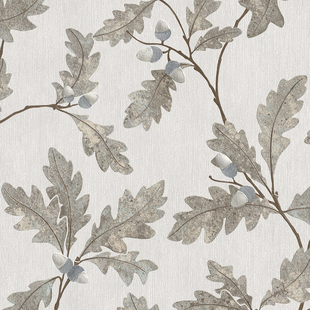 Винилов високоустойчив Тапет Дъбови листа Сиво Timber