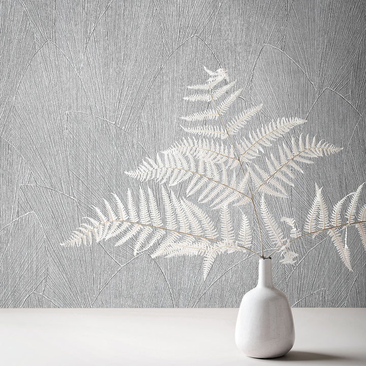 Винилов високоустойчив Тапет Релефни листа Сиво Timber