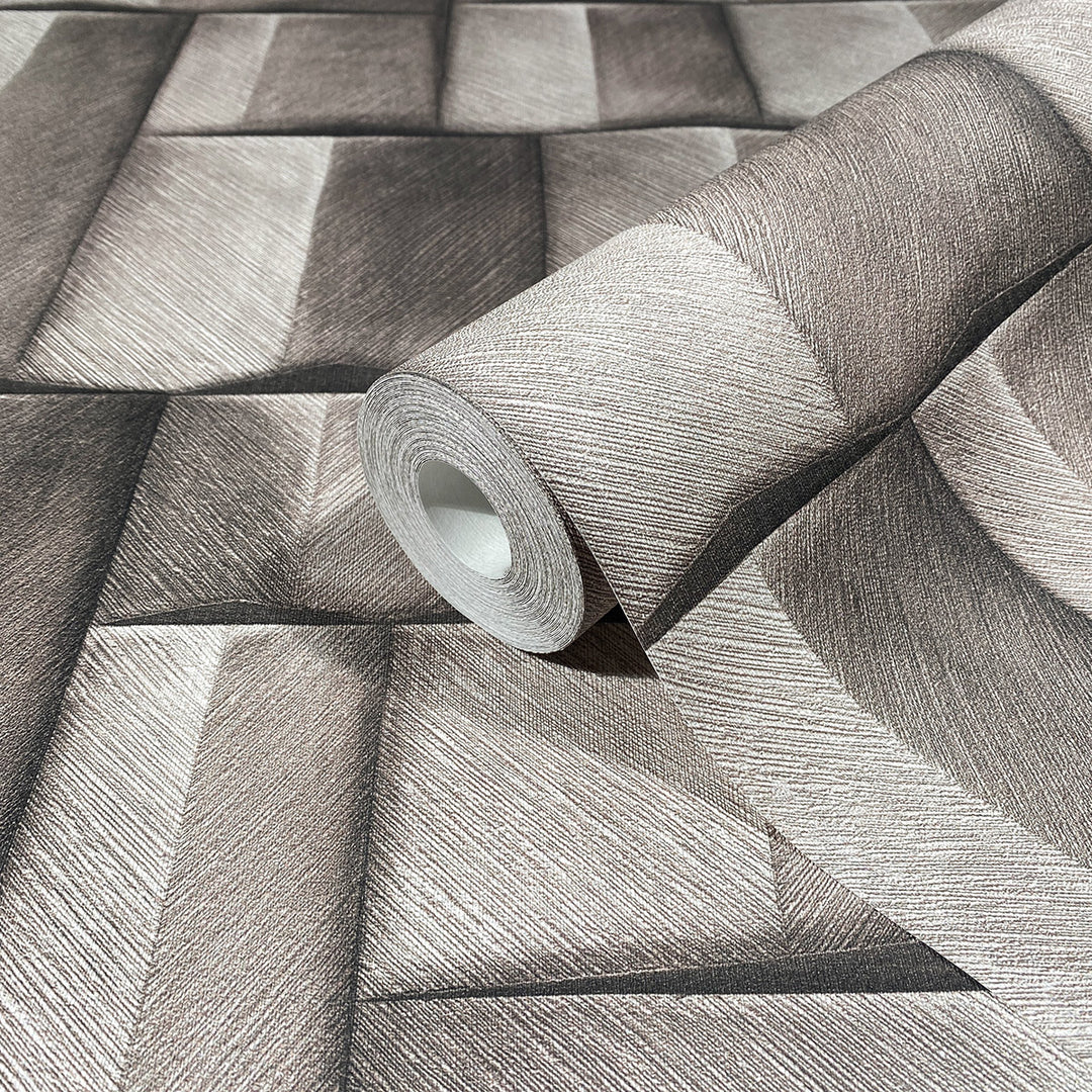 Винилов високоустойчив Тапет 3D Дървено пано Таупе Timber