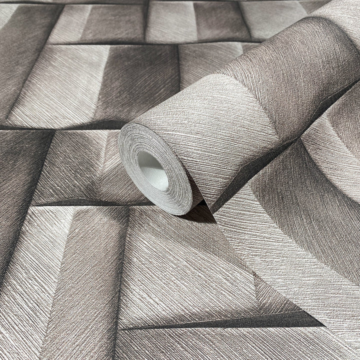 Винилов високоустойчив Тапет 3D Дървено пано Таупе Timber