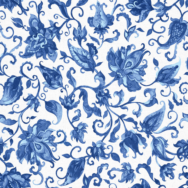Тапет Гльоклер Прованс Барокови цветя синьо