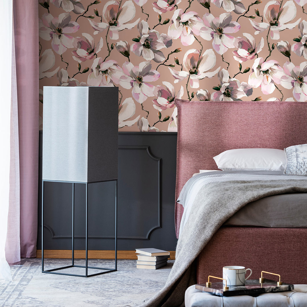 Високоустойчив Тапет Магнолия Розово бежово Еден