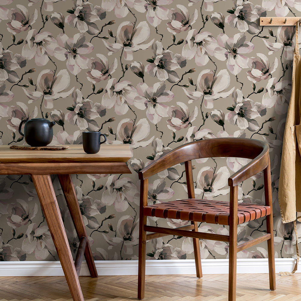 Високоустойчив Тапет Магнолия Сиво Еден