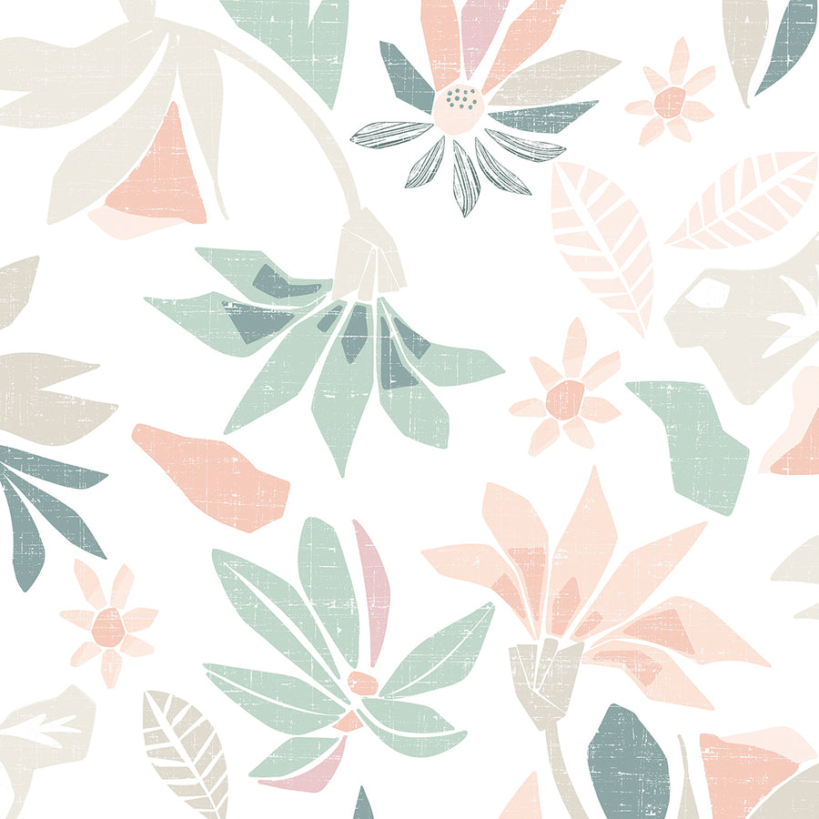 Високоустойчив Тапет Пастелни Стилизирани цветя Еден