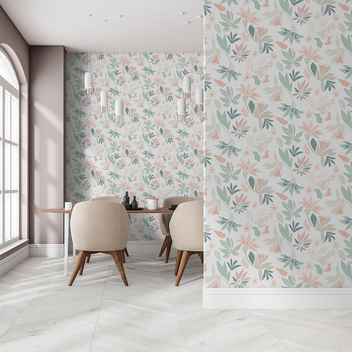 Високоустойчив Тапет Пастелни Стилизирани цветя Еден