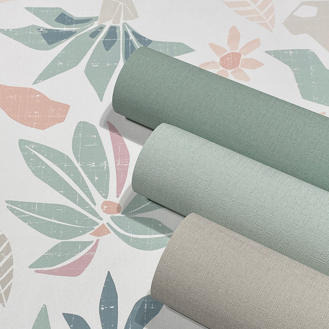 Високоустойчив Тапет Пастелни Стилизирани цветя Еден