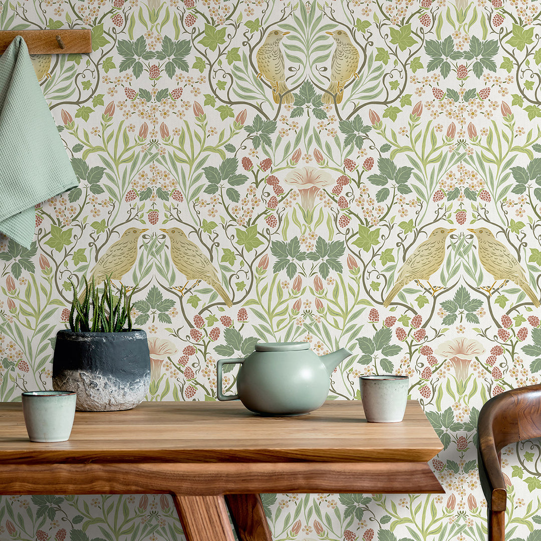 Еко Тапет Флора и птици Зелено Наследство