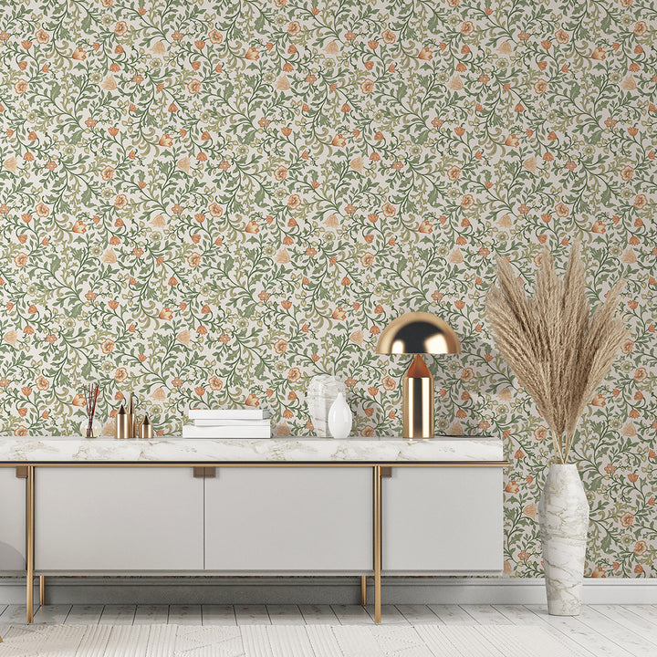 Еко Тапет Зелени Цветя Наследство