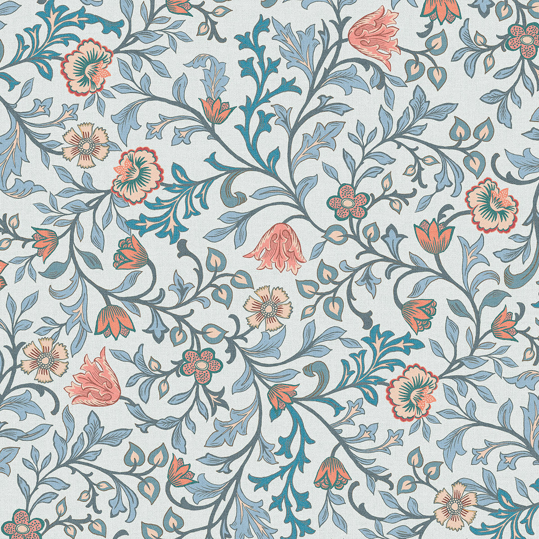 Еко Тапет Сини Цветя Наследство