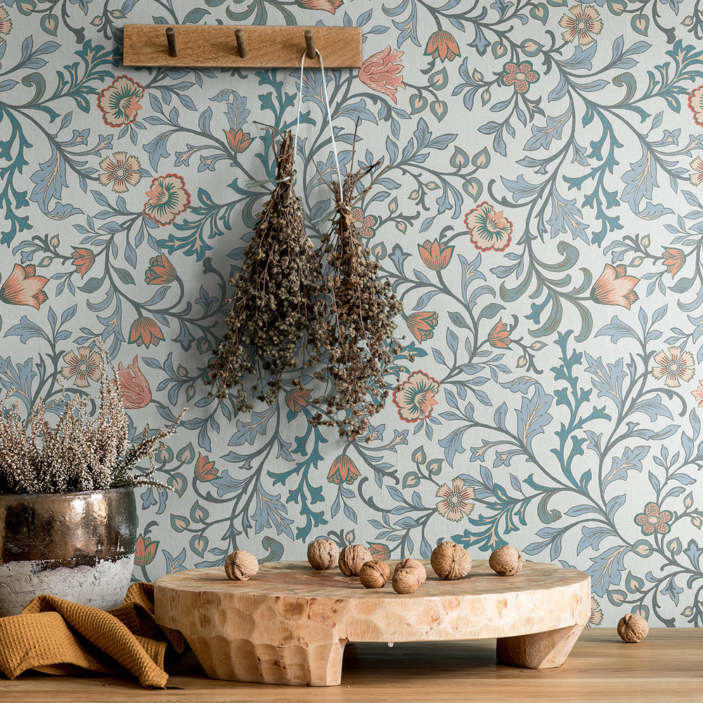 Еко Тапет Сини Цветя Наследство