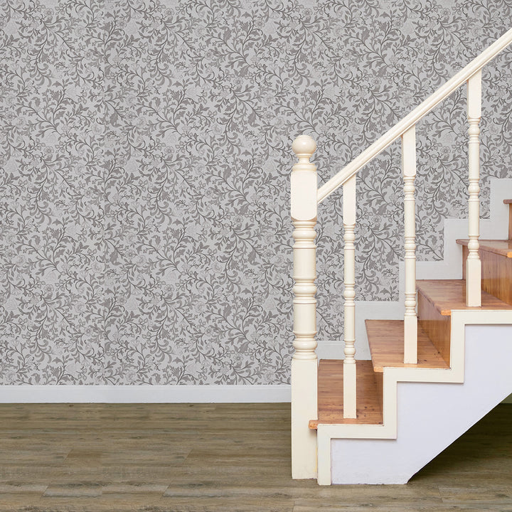 Еко Тапет Сиви Цветя Наследство