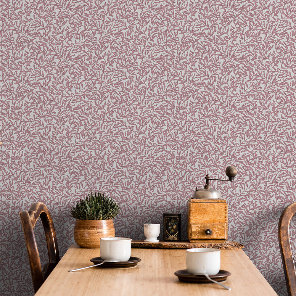 Еко Тапет Розови Листа Сиво бяло Наследство