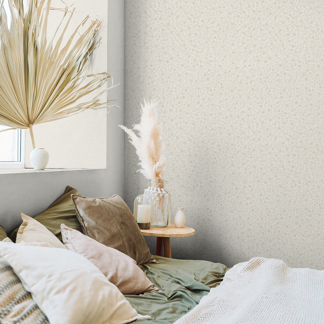 Еко Тапет Бледи листенца Бяло Наследство