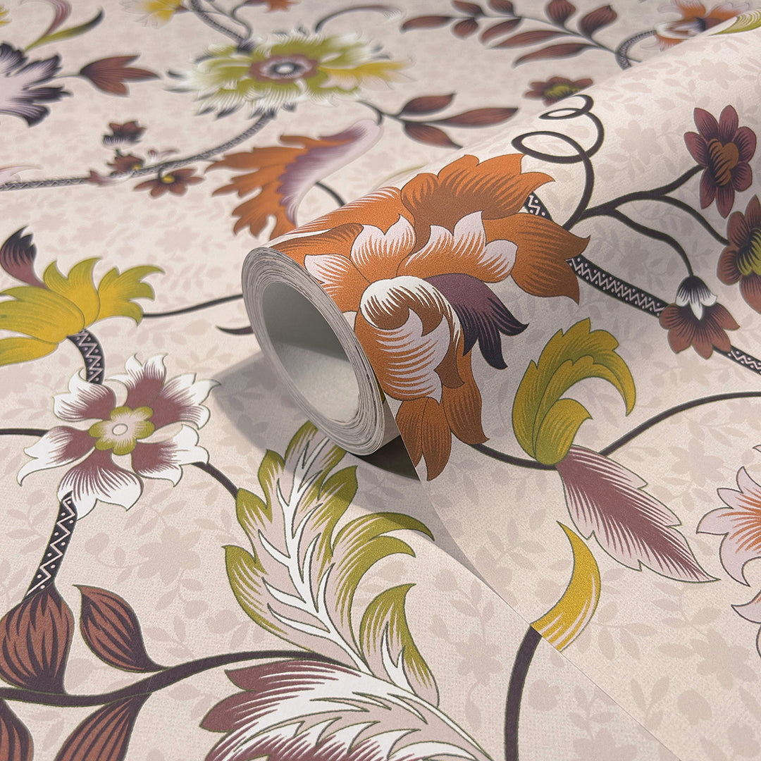 Еко Тапет Оранжеви Филизи Кремаво Наследство