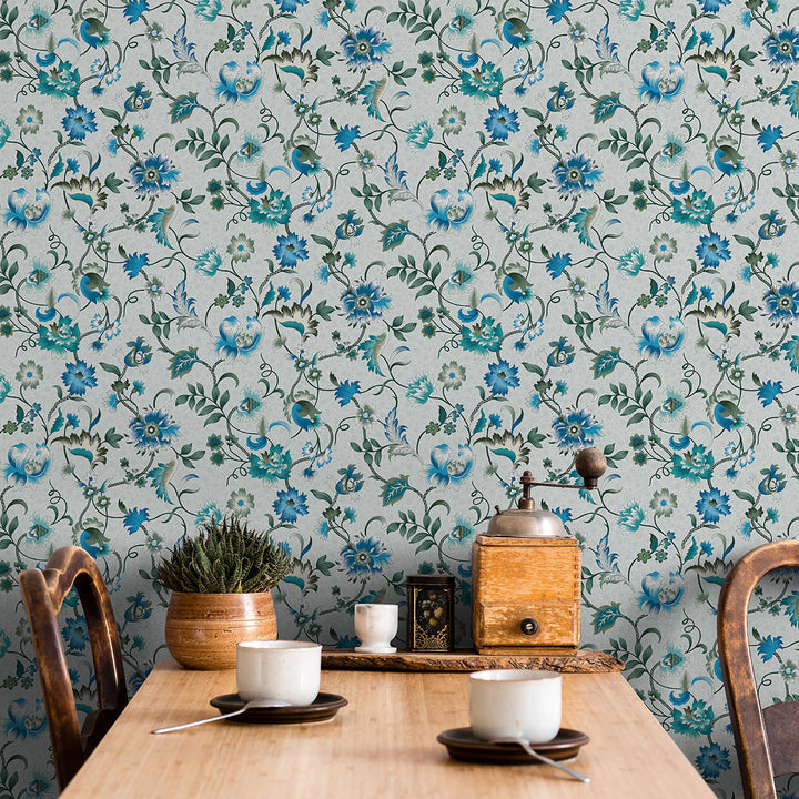 Еко Тапет Сини Филизи Зелено Наследство