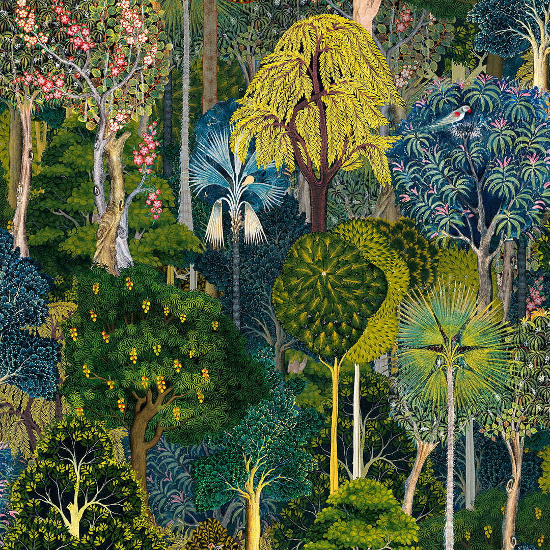 Еко Тапет Приказна гора Цветно зелено Наследство