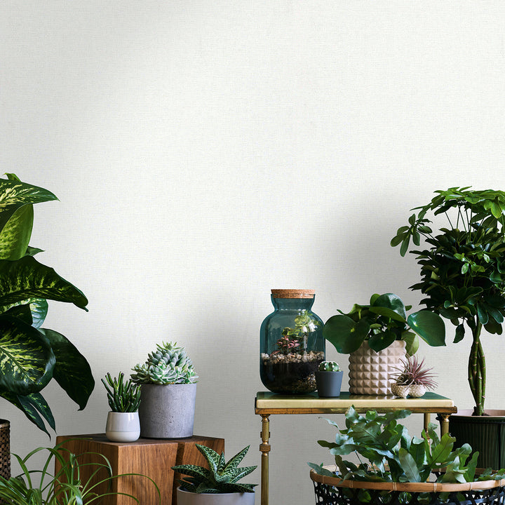 Текстилен ефект Тапет Плат Бяло Еден