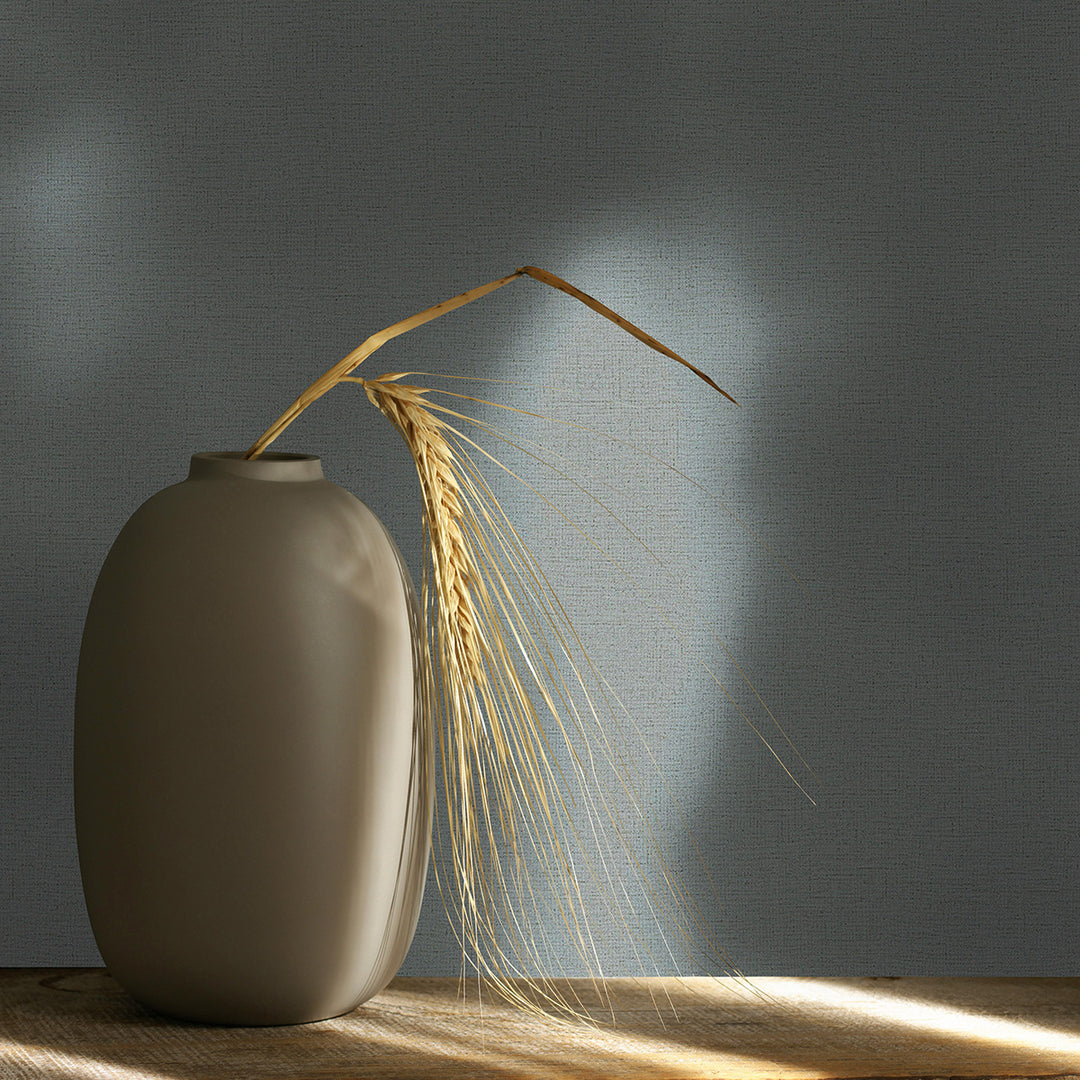 Текстилен ефект Тапет Плат Тъмно сиво Еден