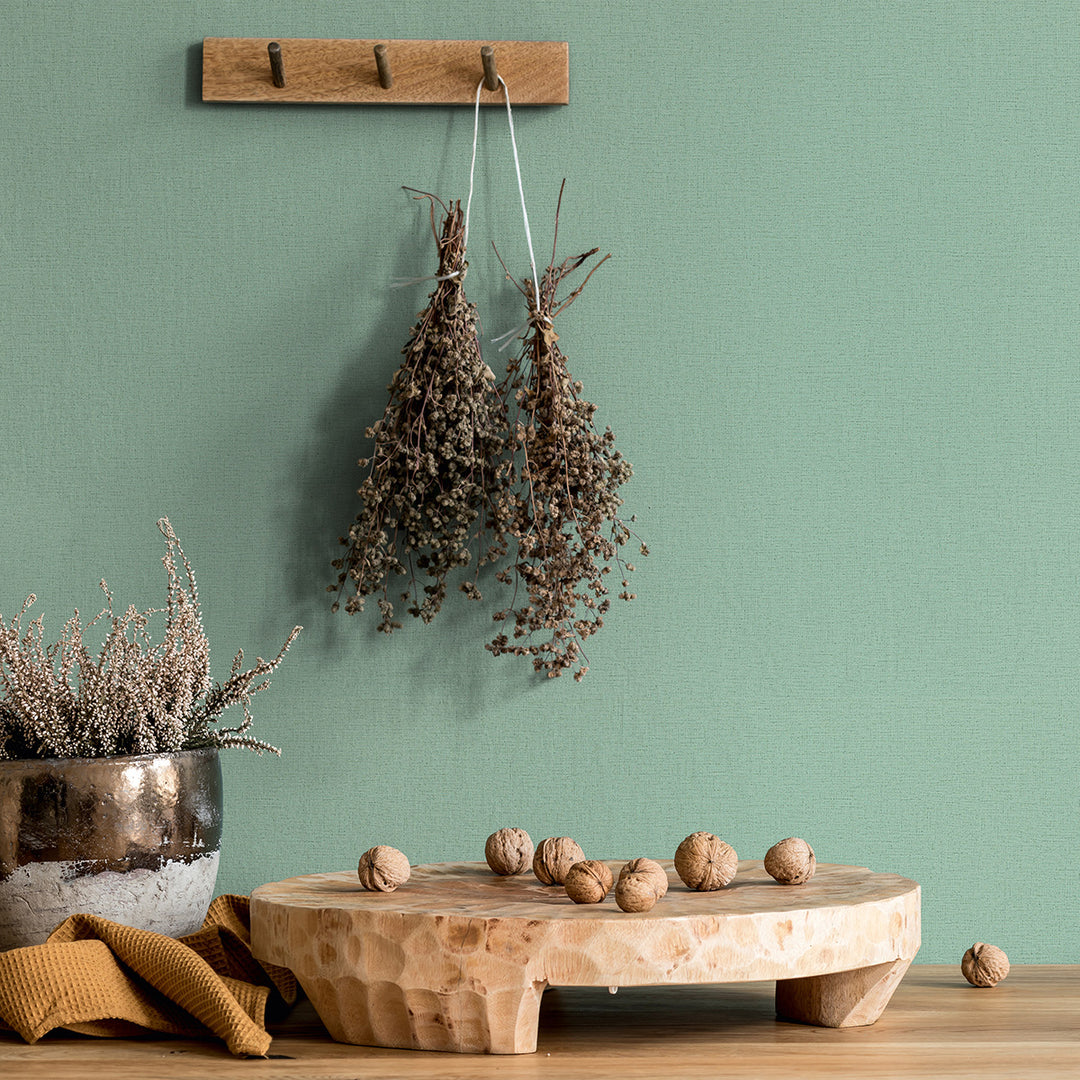 Текстилен ефект Тапет Плат Зелено Еден