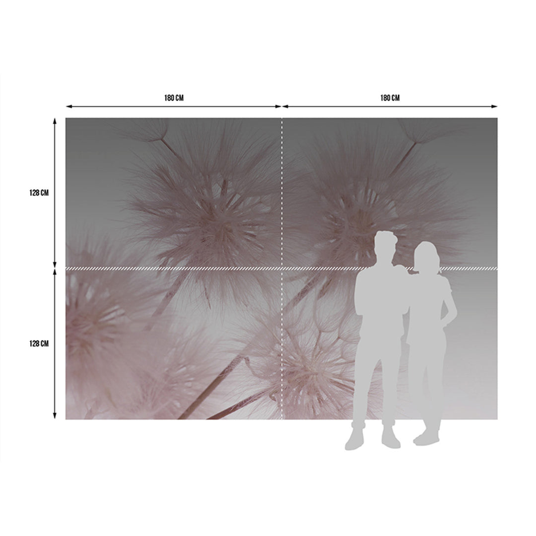 Фототапет Стандарт 360/254 см Розови глухарчета