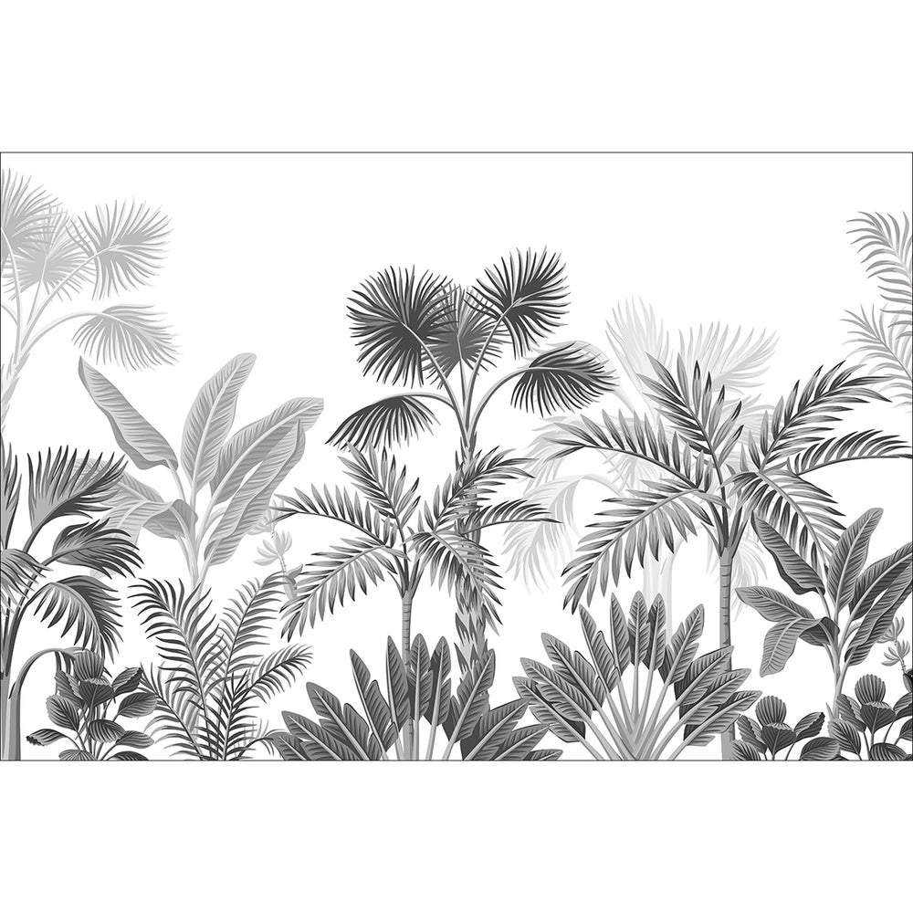 Фототапет Стандарт 360/254 см Джунгла Сиво-бяло