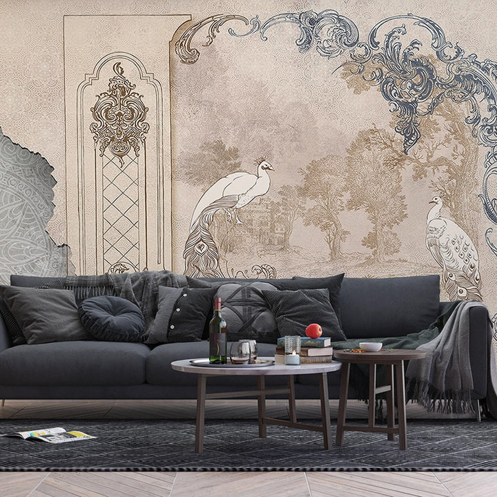 Фототапет Премиум 375/270 см Пауни рококо