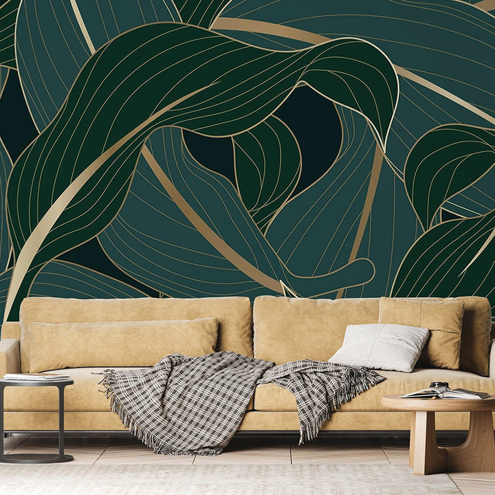 Фототапет Премиум 375/270 см Нощни листа