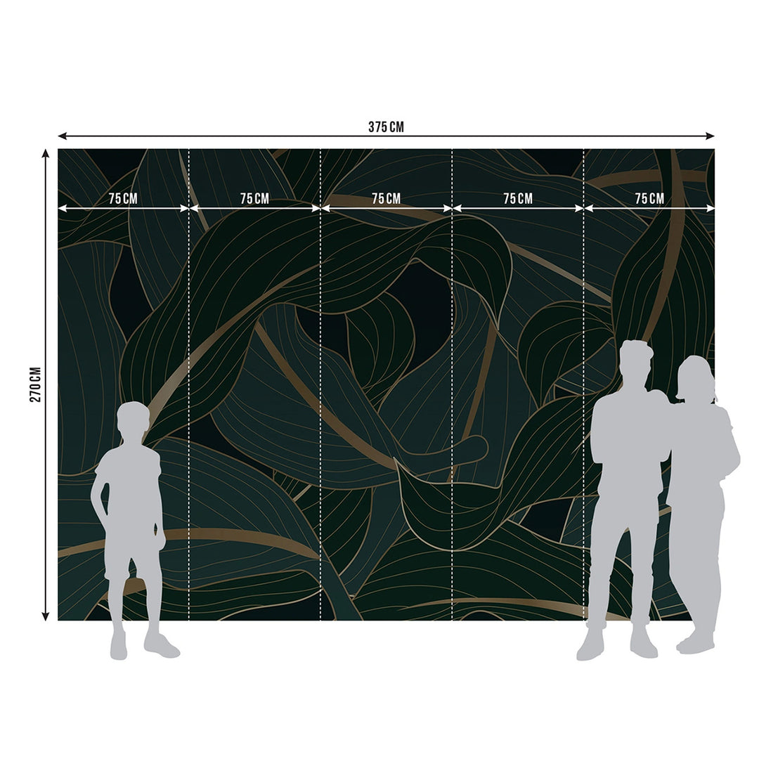 Фототапет Премиум 375/270 см Нощни листа