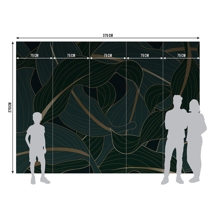 Фототапет Премиум 375/270 см Нощни листа