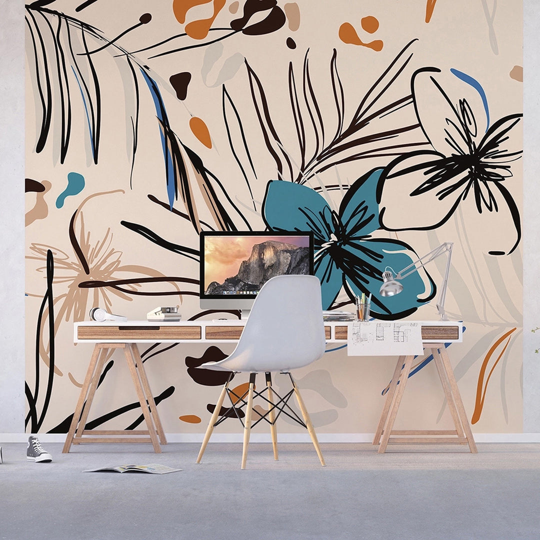 Фототапет Премиум 300/270 см Графични цветя