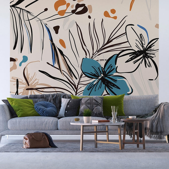 Фототапет Премиум 300/270 см Графични цветя