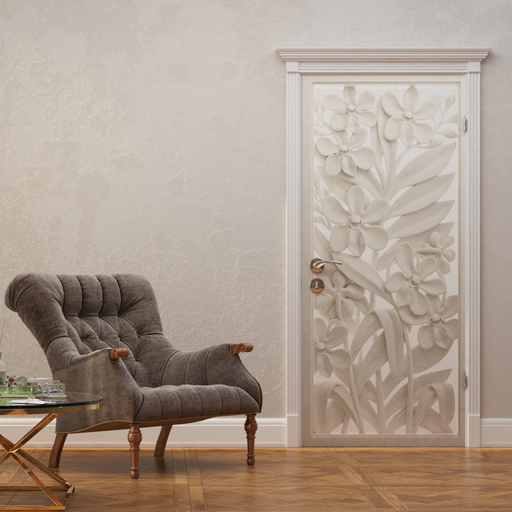 Фототапет Премиум 90/202 см Гипсови цветя вертикал