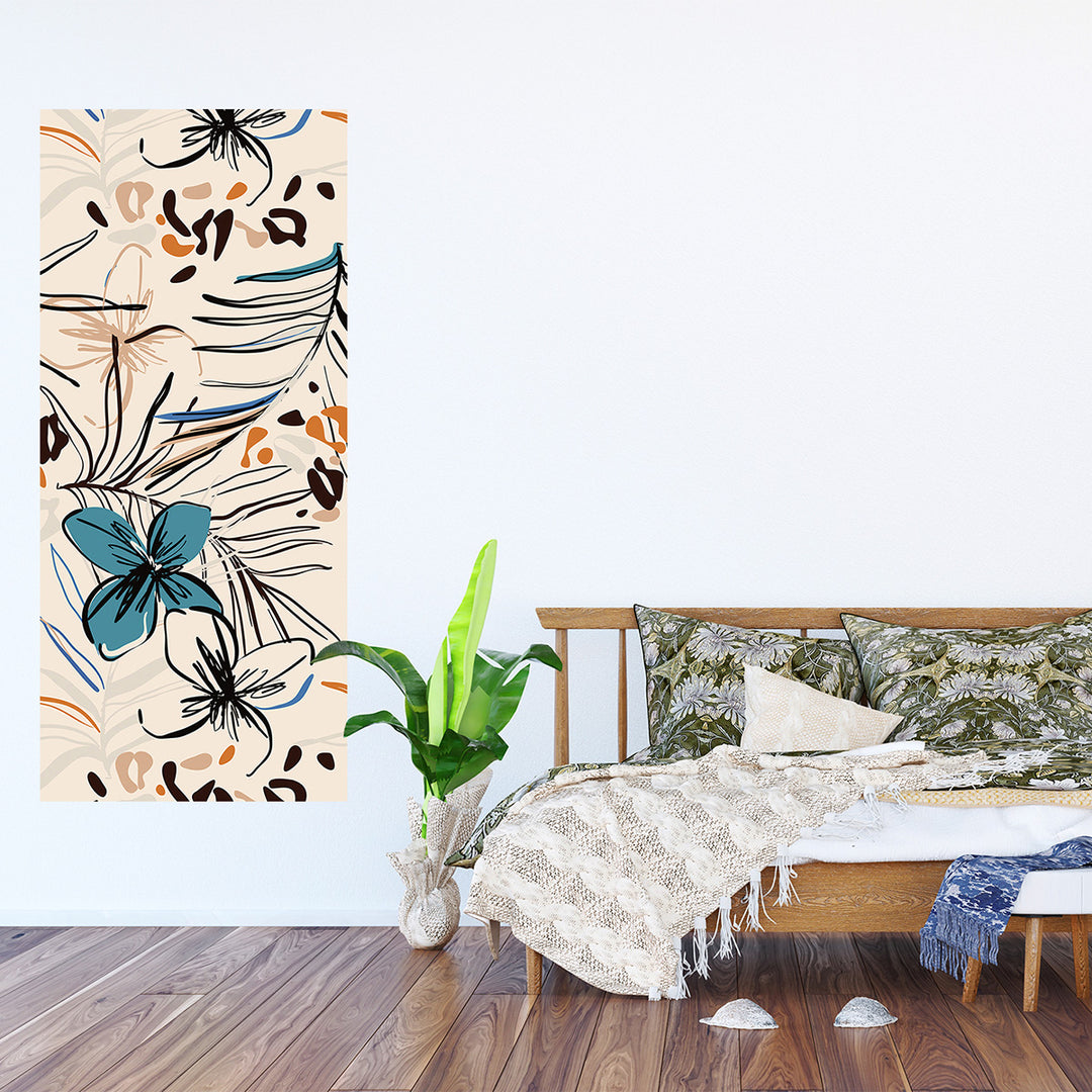 Фототапет Премиум 90/202 см Графични цветя вертикал