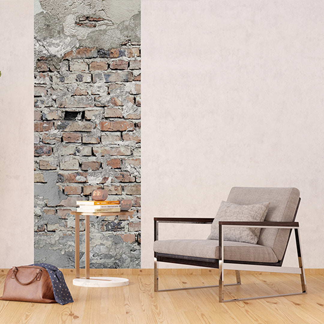 Фототапет Премиум 90/270 см Тухлена стена сиво вертикал