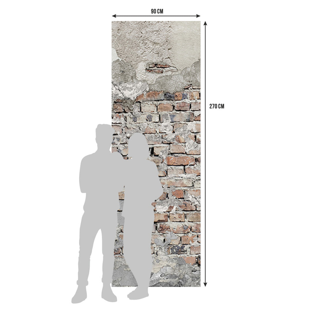 Фототапет Премиум 90/270 см Тухлена стена сиво вертикал