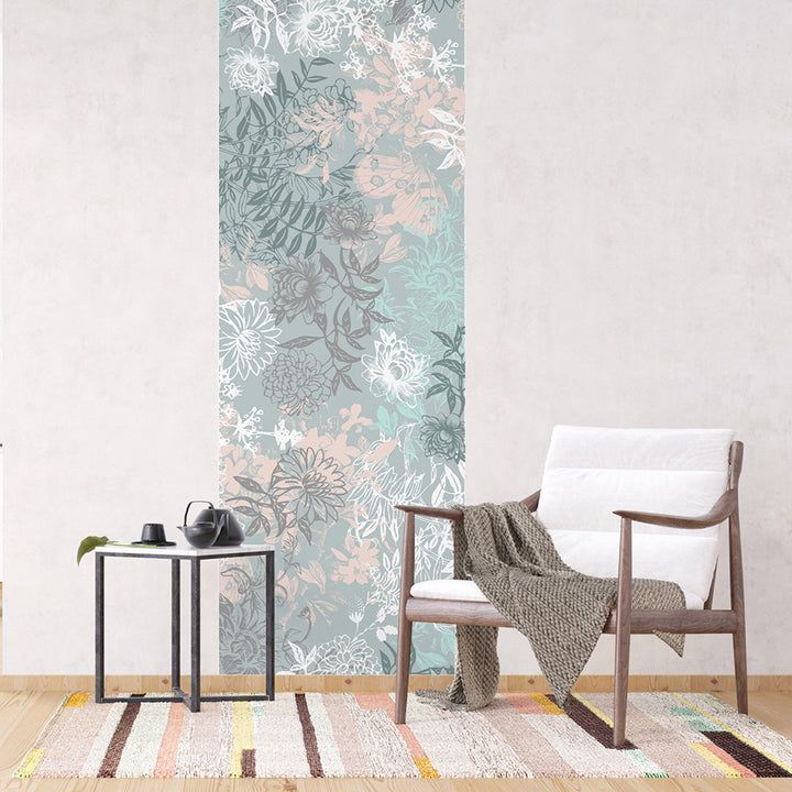 Фототапет Премиум 90/270 см Цветя сиво вертикал