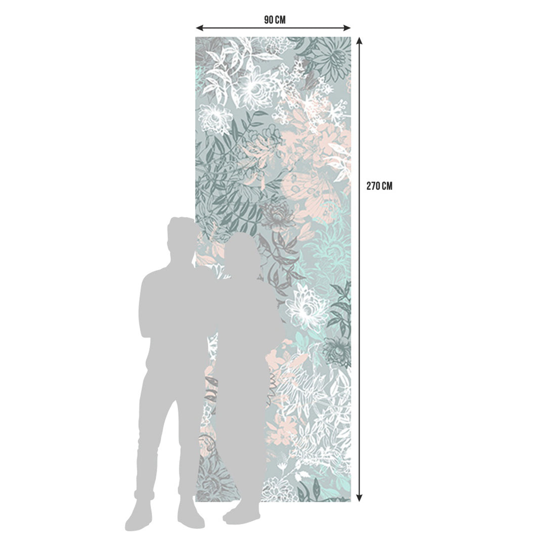 Фототапет Премиум 90/270 см Цветя сиво вертикал