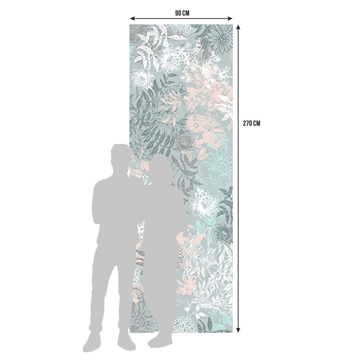 Фототапет Премиум 90/270 см Цветя сиво вертикал