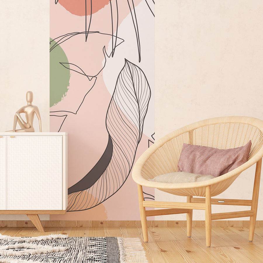 Фототапет Премиум 90/270 см Флорален абстракт вертикал