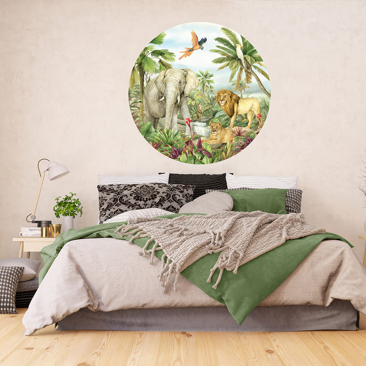Детски Фототапет Стандарт 125/125 см флис Джунгла кръг Кръг