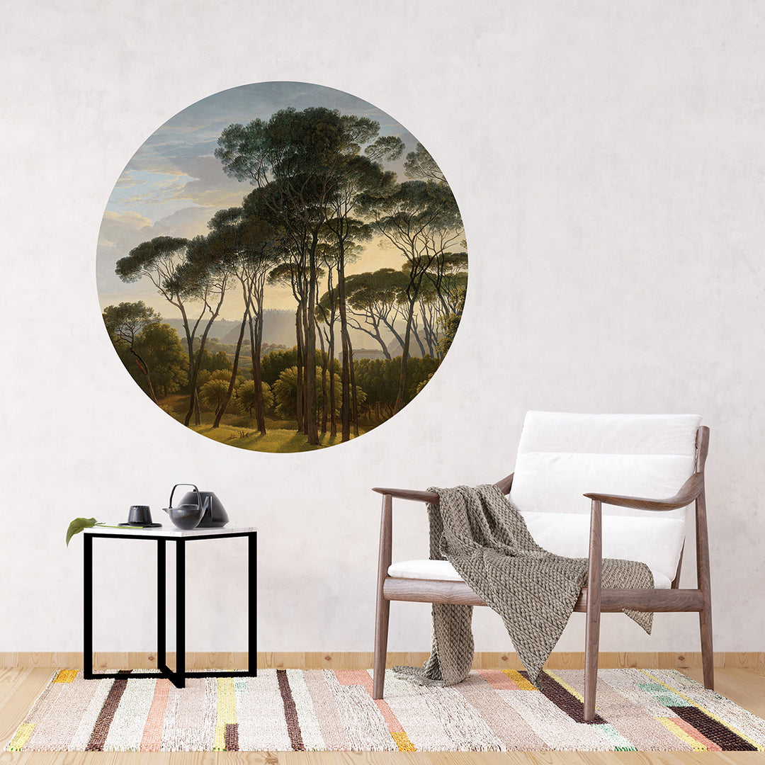 Фототапет Стандарт 125/125 см Пинии гора кръг Кръг