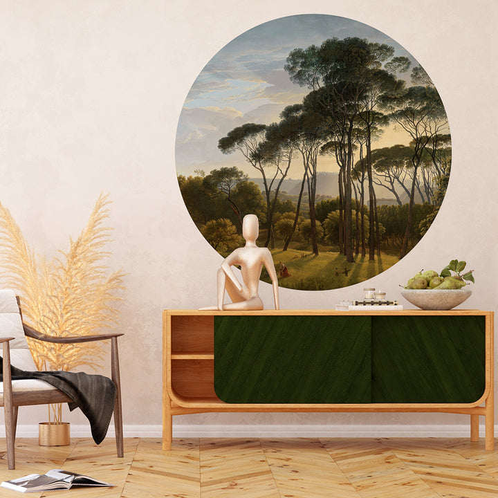 Фототапет Стандарт 125/125 см Пинии гора кръг Кръг