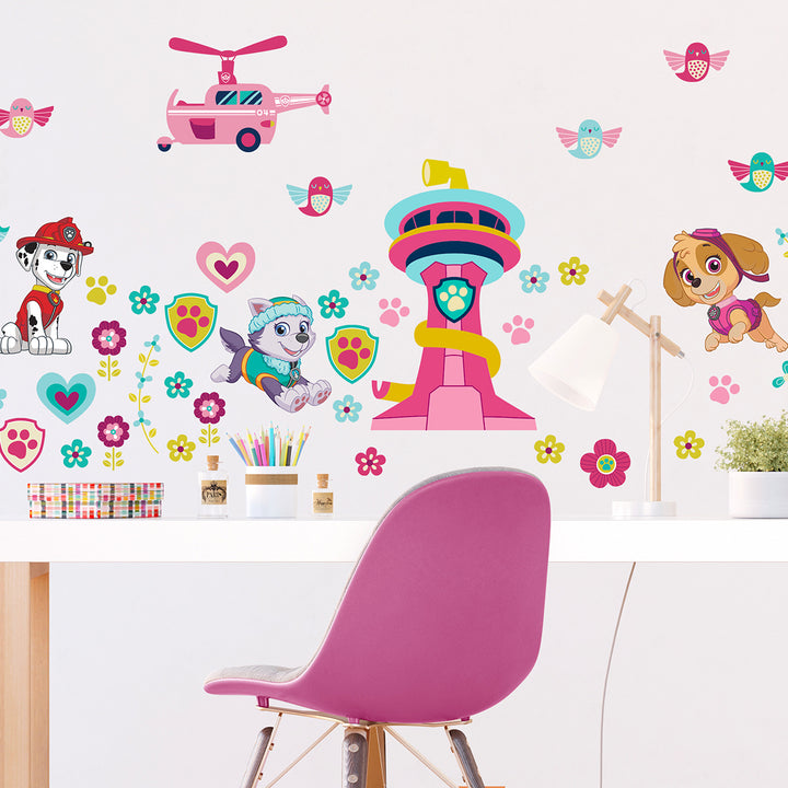 Дестки Стикер Дисни 65/85 см Пес Патрул кула розово