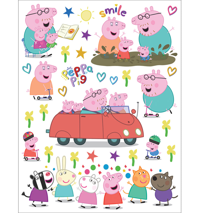 Дестки Стикер Дисни 65/85 см Прасето Пепа в колата