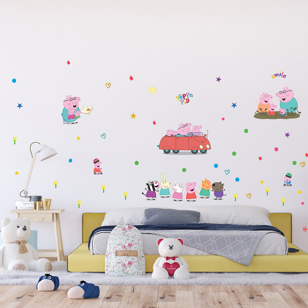 Дестки Стикер Дисни 65/85 см Прасето Пепа в колата