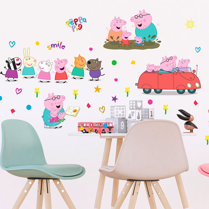 Дестки Стикер Дисни 65/85 см Прасето Пепа в колата