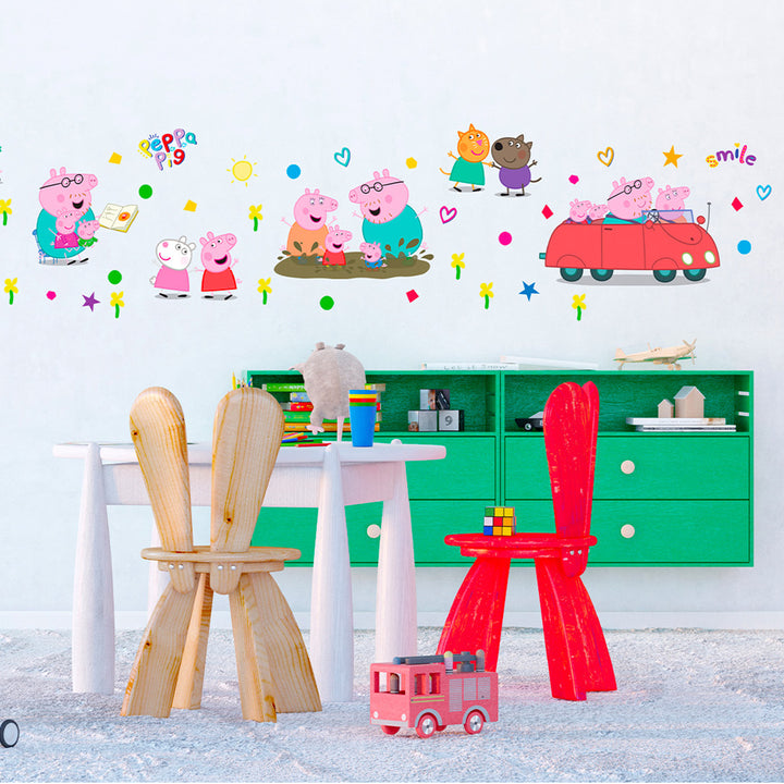 Дестки Стикер Дисни 65/85 см Прасето Пепа в колата